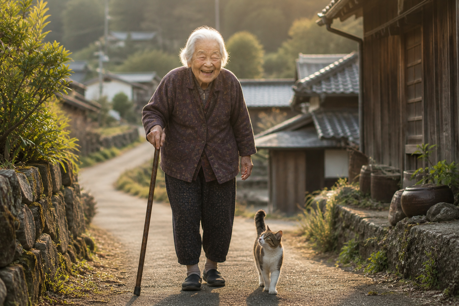 元気に歩くご利用者様